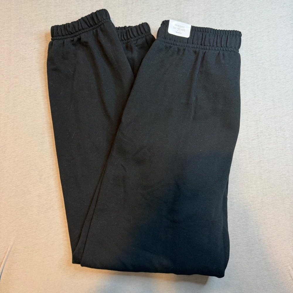 NEW Victoria's Secret PINK Ivy Fleece Sweatpant Black Relaxed Joggers NWT Size M
